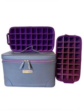 doTERRA Essential Oils 2016 Convention Train Case Gray Purple Holds 73 Bottles